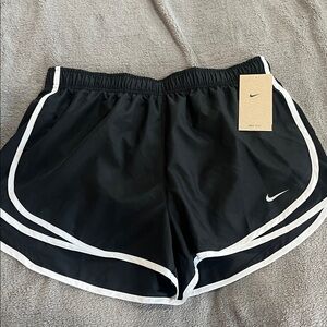 Nike Women's Black and White Athletic Shorts
